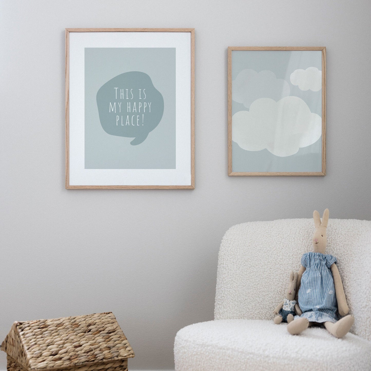 Små lätta moln blå poster