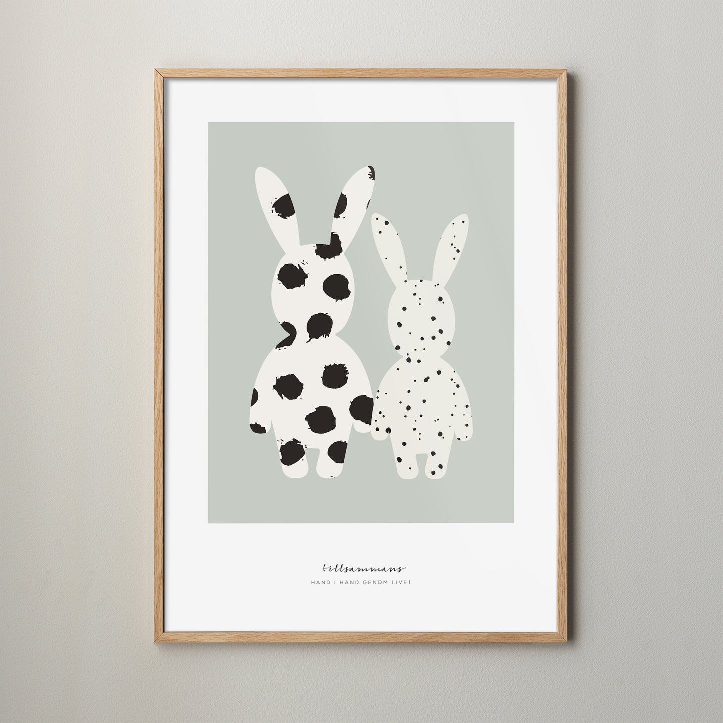 Små kaninkompisar grön poster