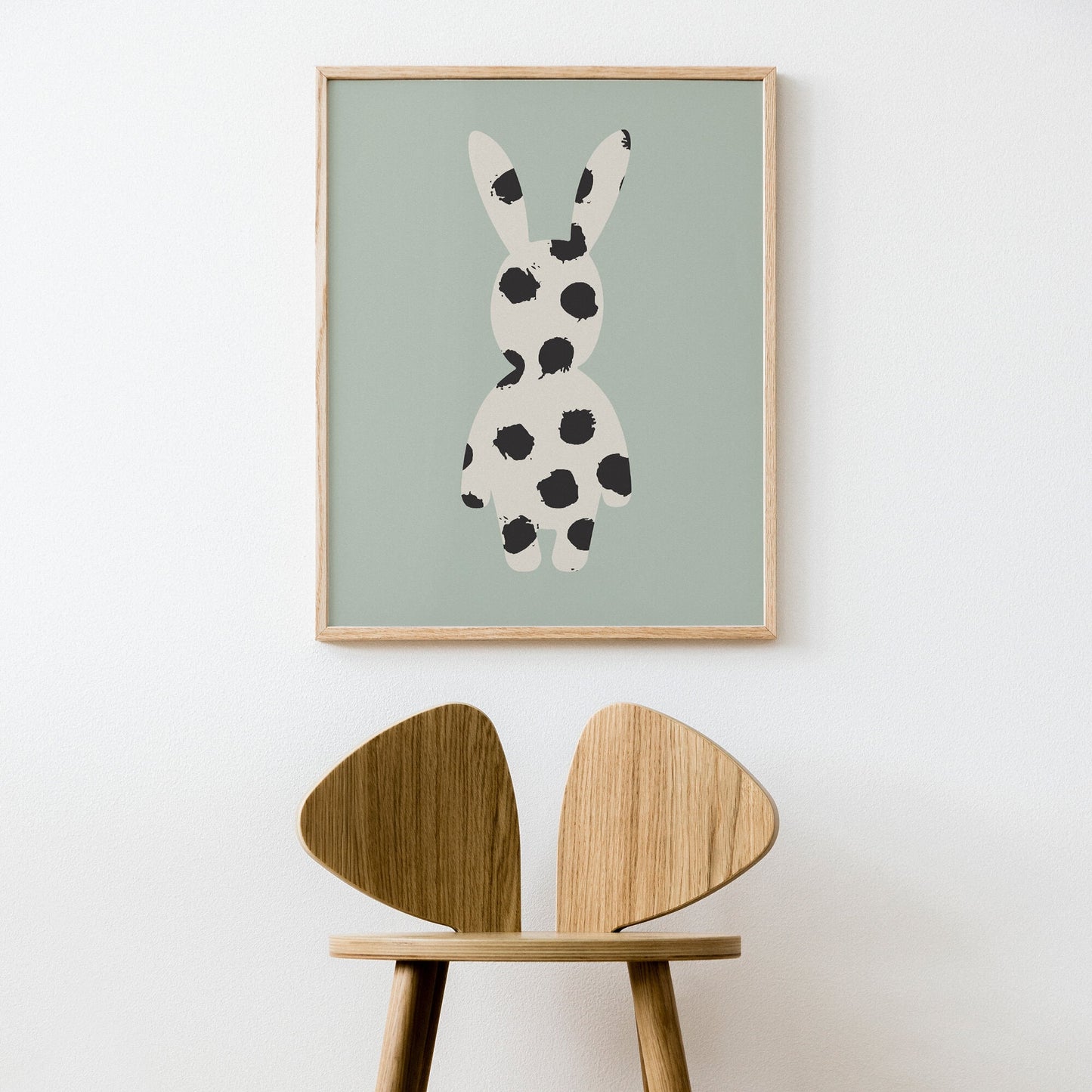 Fläckig kanin poster grön