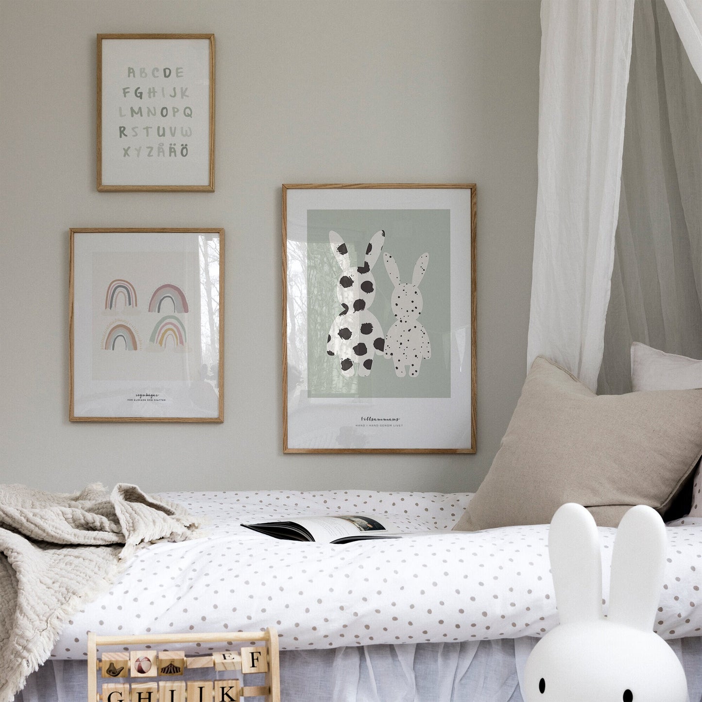 Alfabetet grön poster