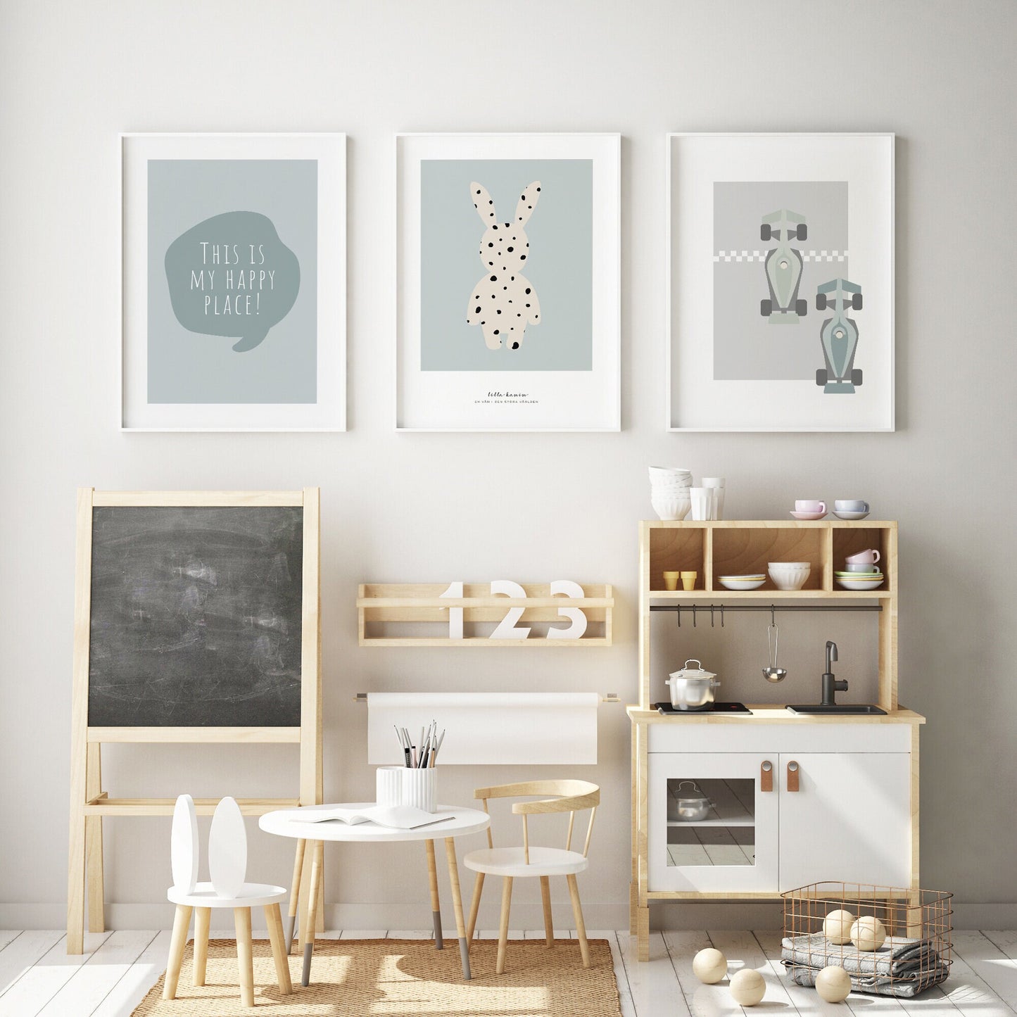 Happy place blå poster