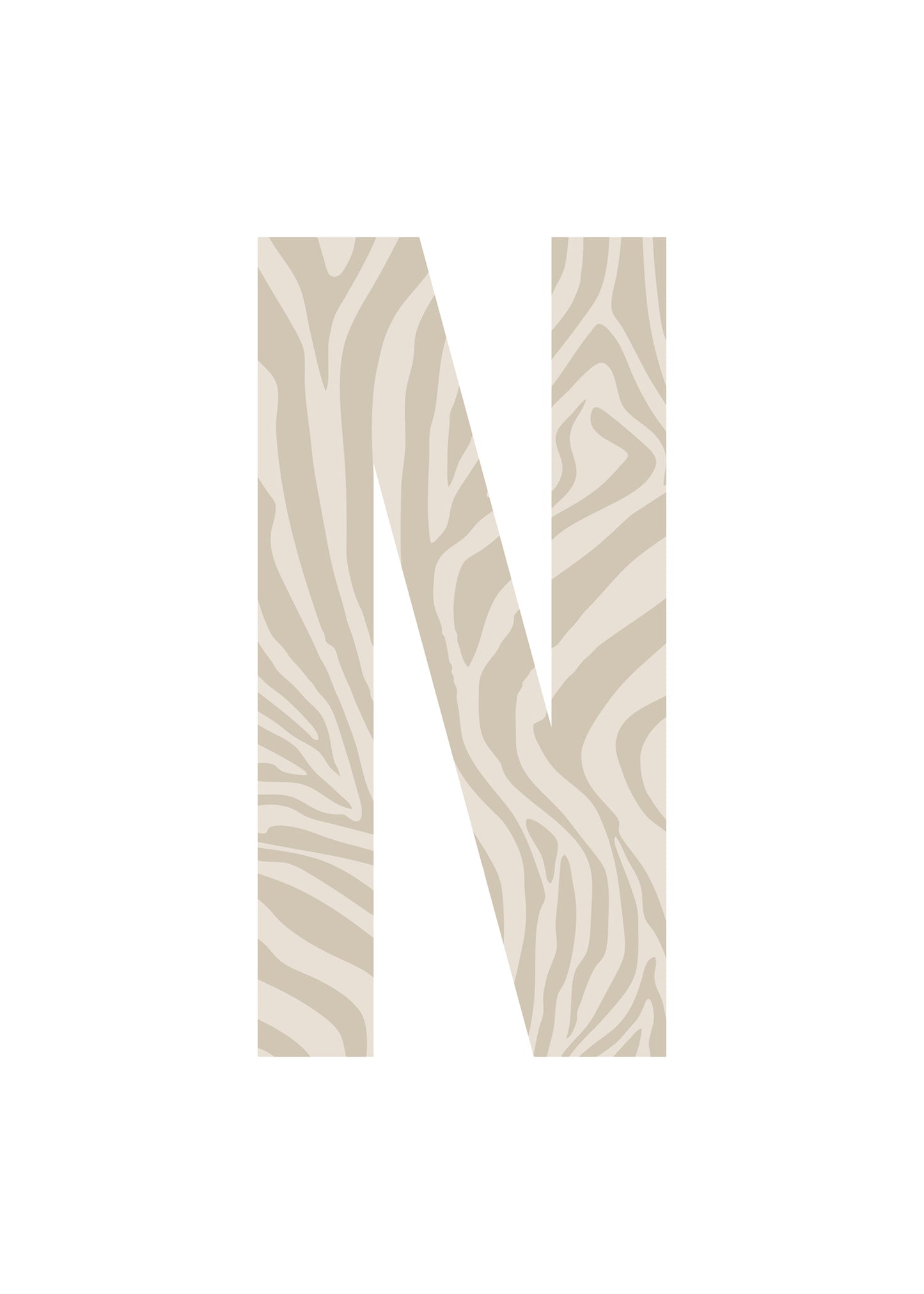 Bokstavstavla zebra - A-N