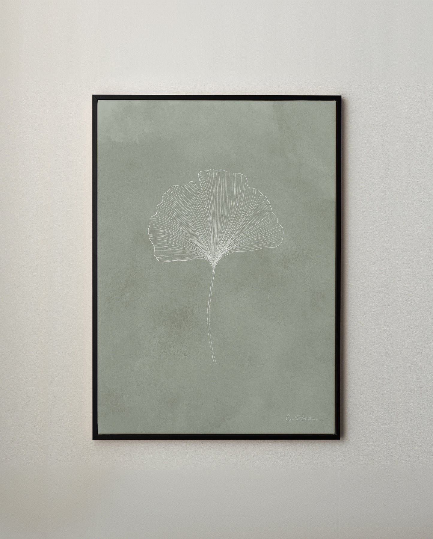 Ginkgo grön canvastavla