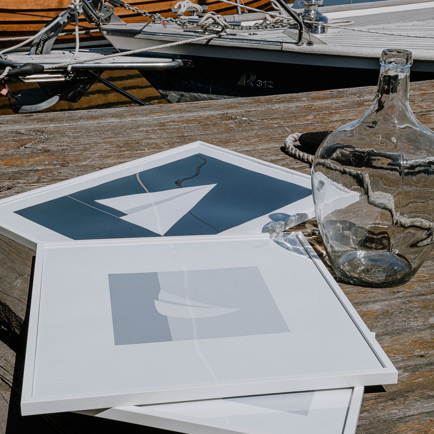 Grafisk segelbåt poster