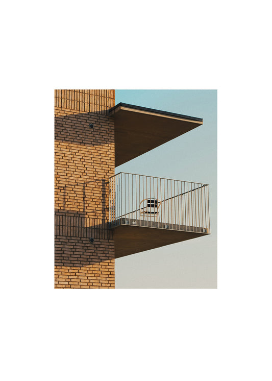 Balkong i kvällssol poster