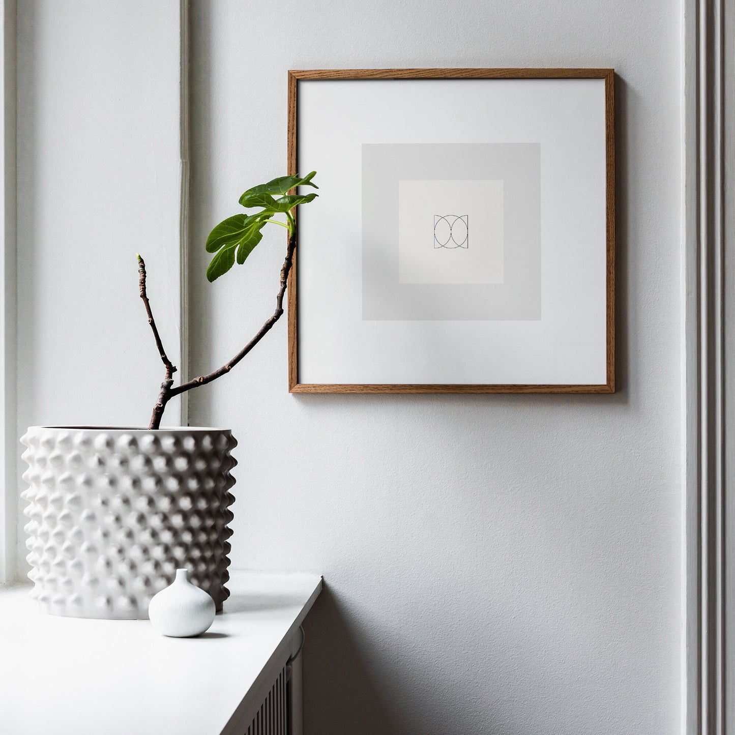 Grafisk poster kvadrat och cirkel