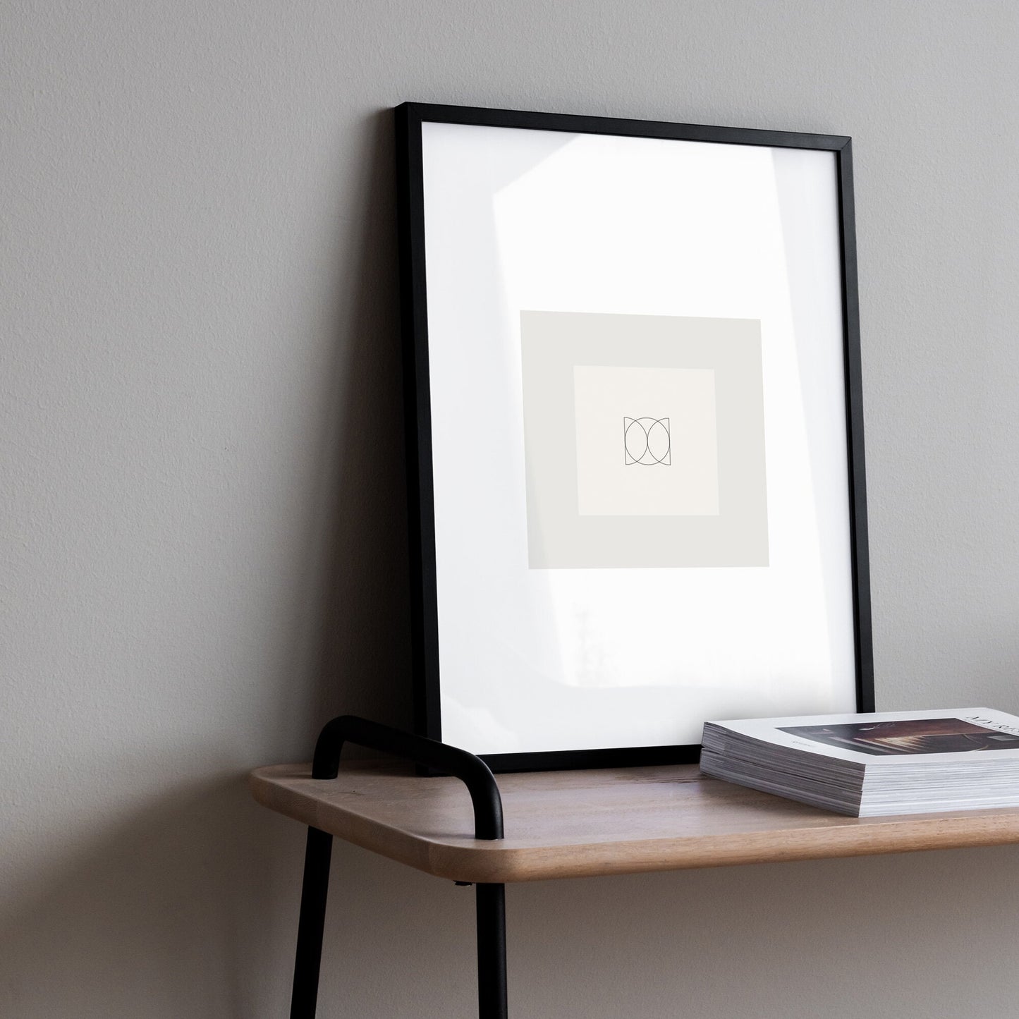 Grafisk poster kvadrat och cirkel