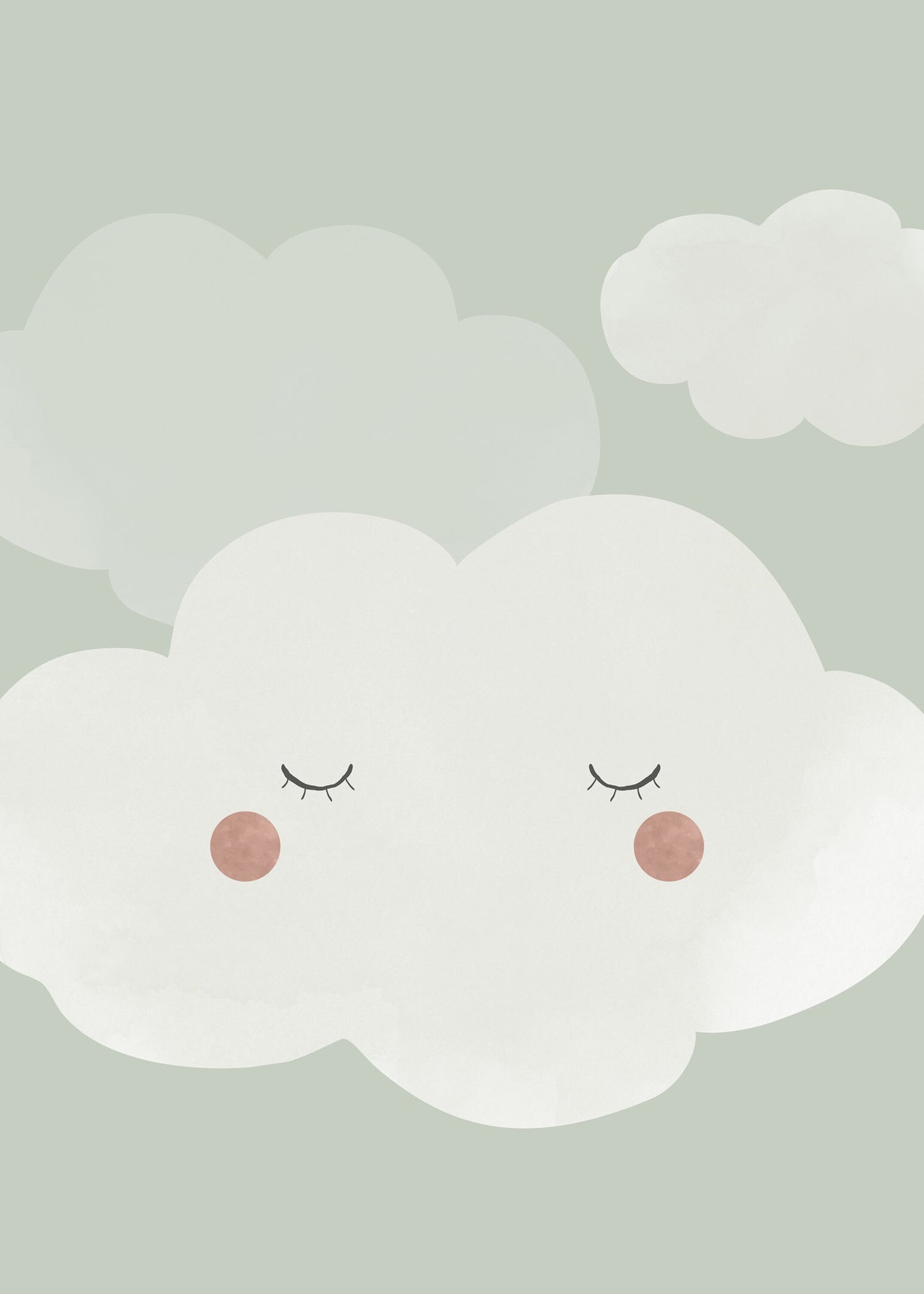 Som på moln grön poster