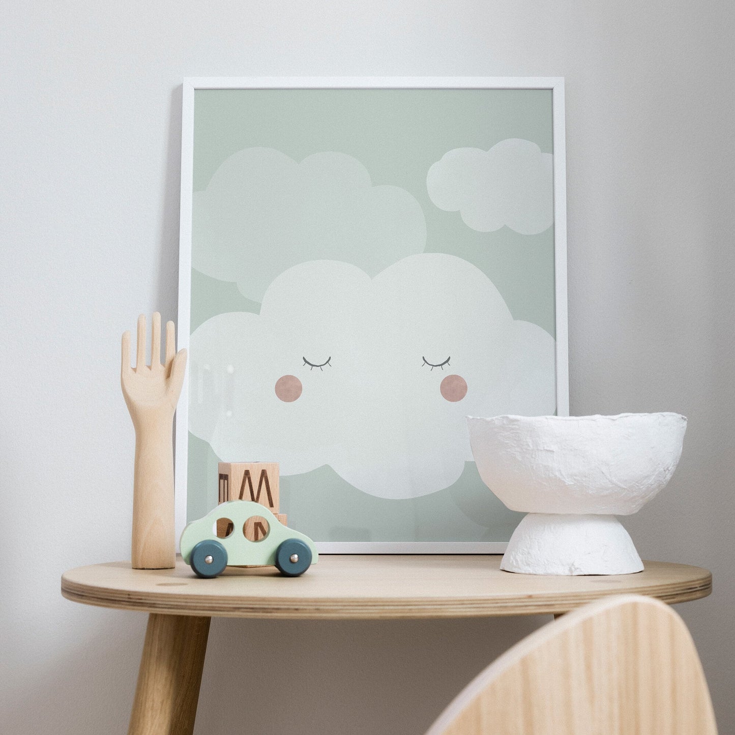 Som på moln grön poster