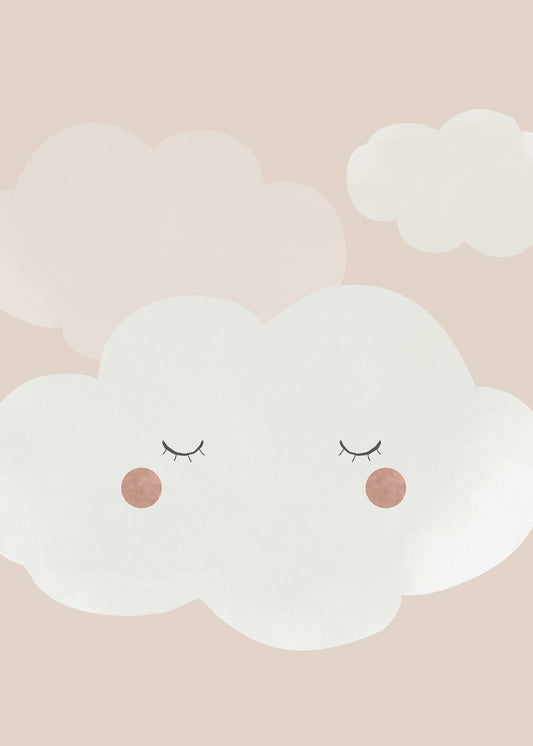 Som på moln rosa poster