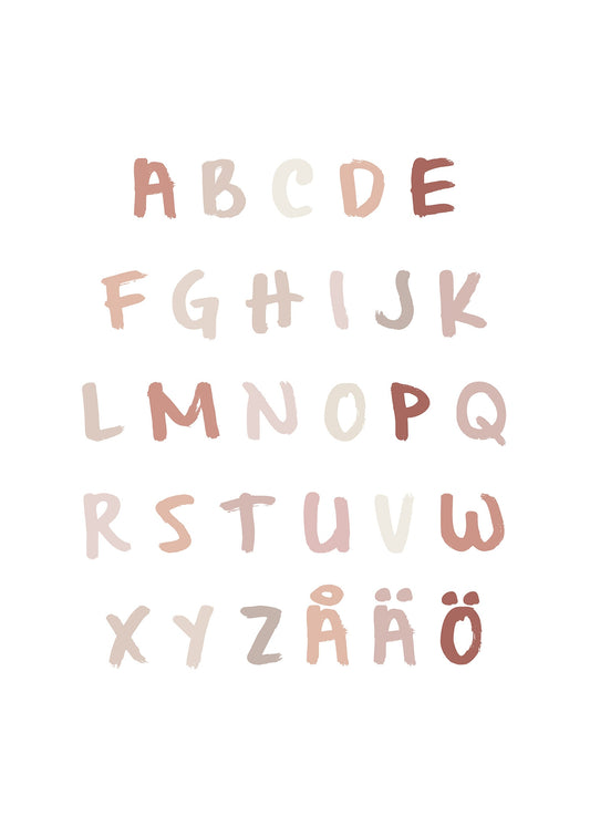 Alfabetet rosa poster