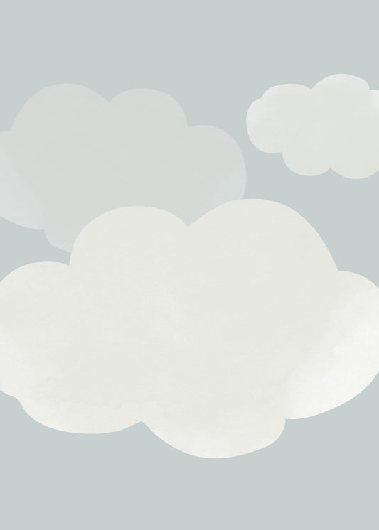 Små lätta moln blå poster
