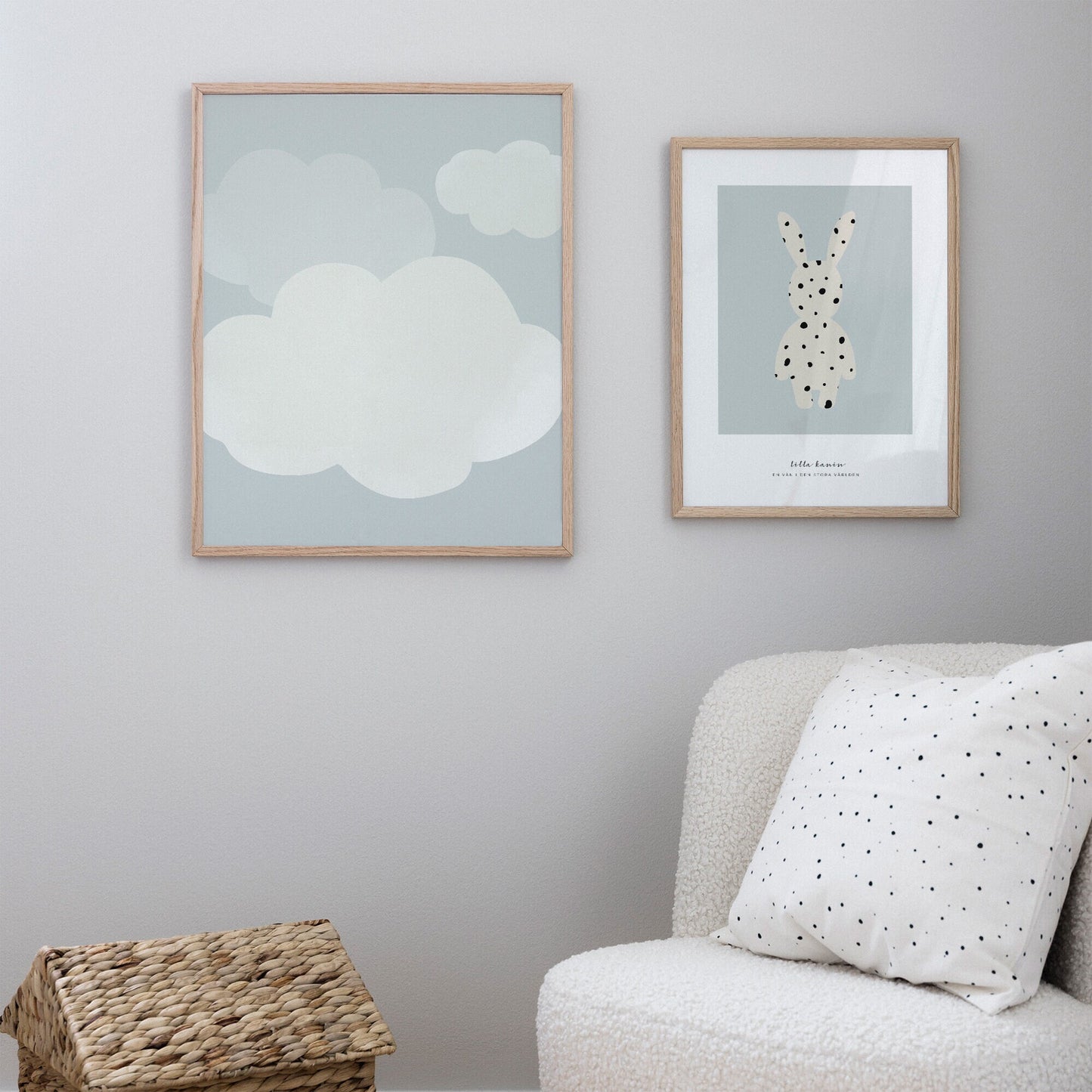 Små lätta moln blå poster