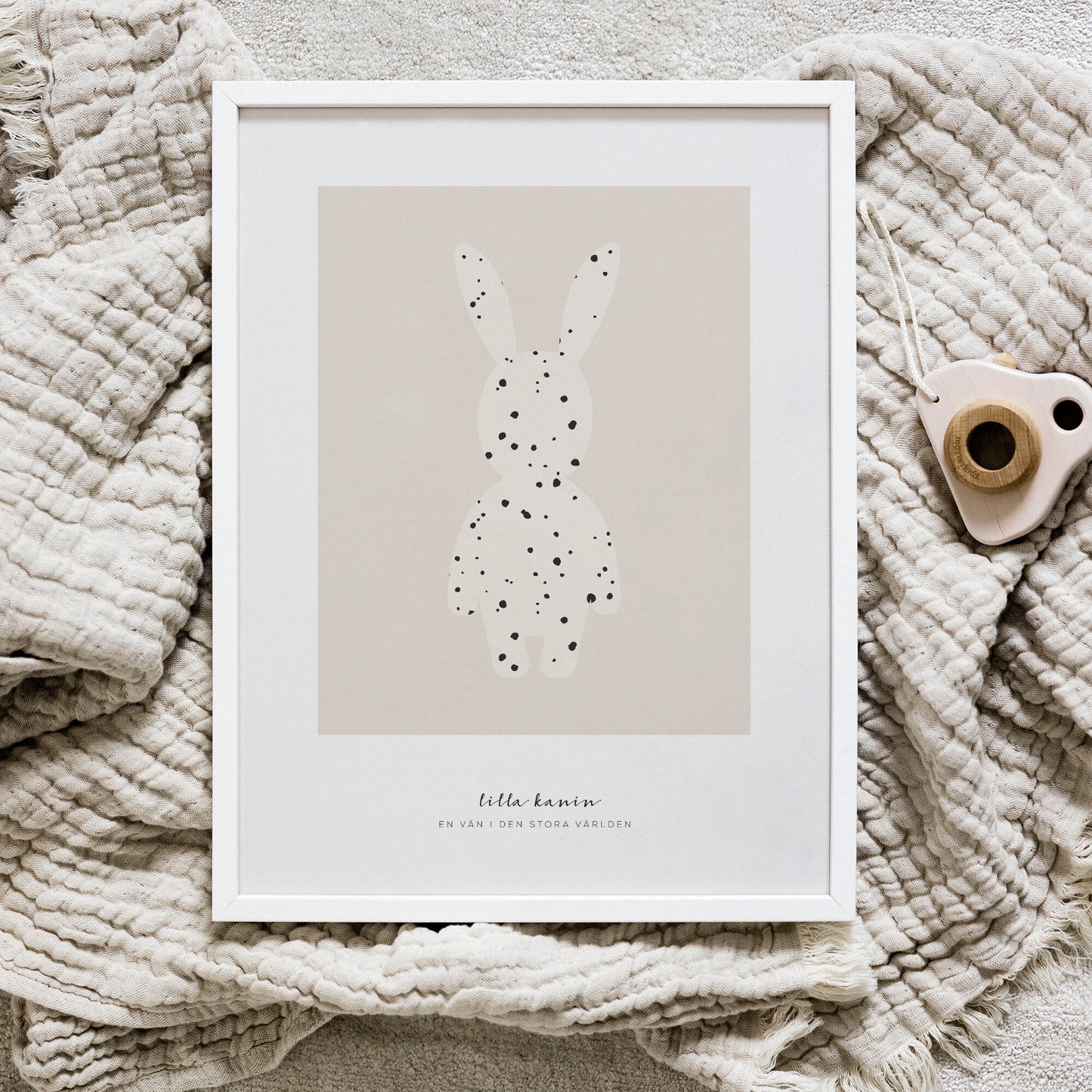 Lilla kanin beige poster