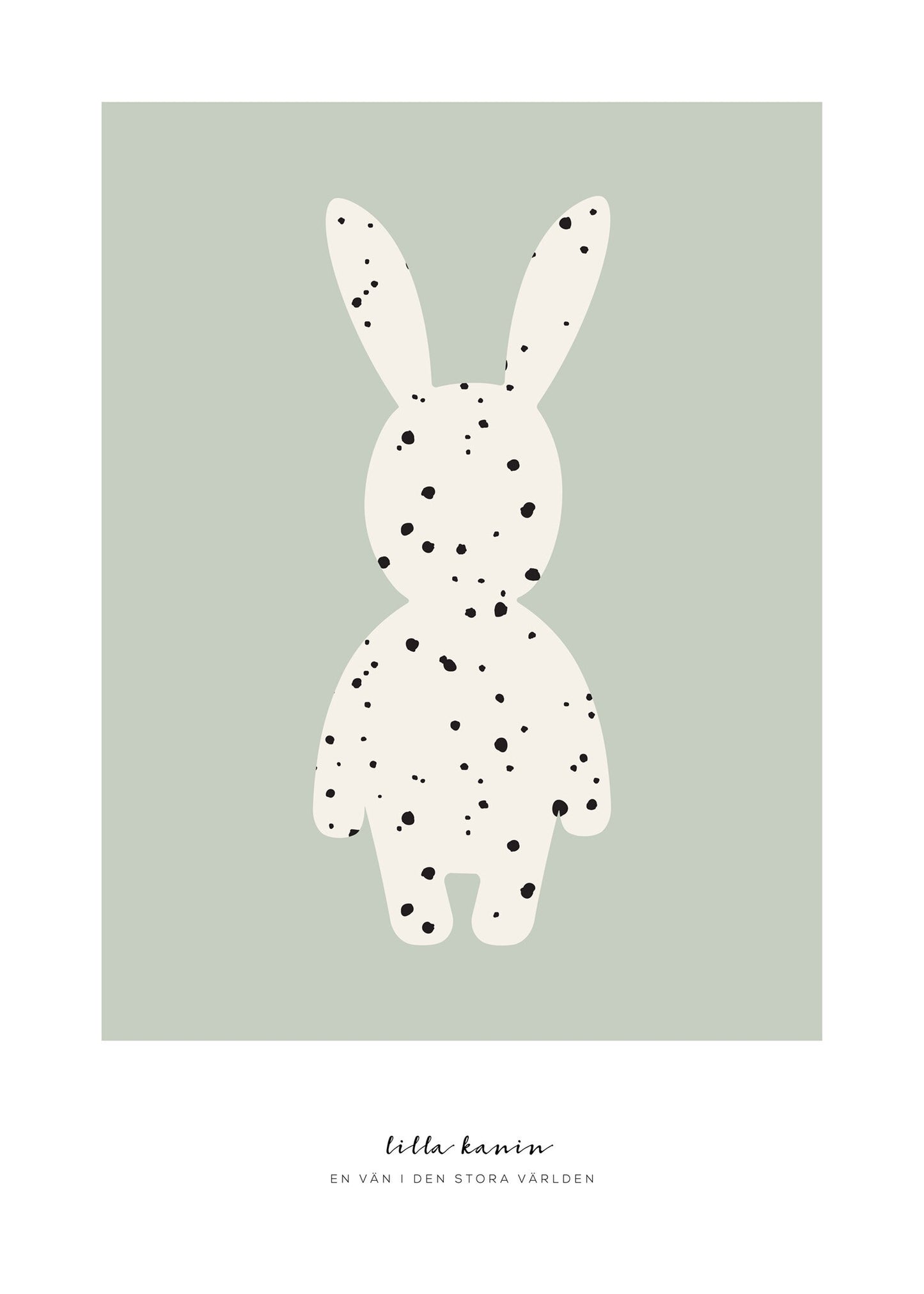 Lilla kanin prickig poster grön