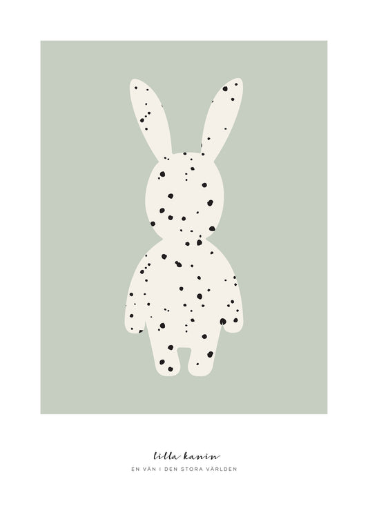 Lilla kanin prickig poster grön