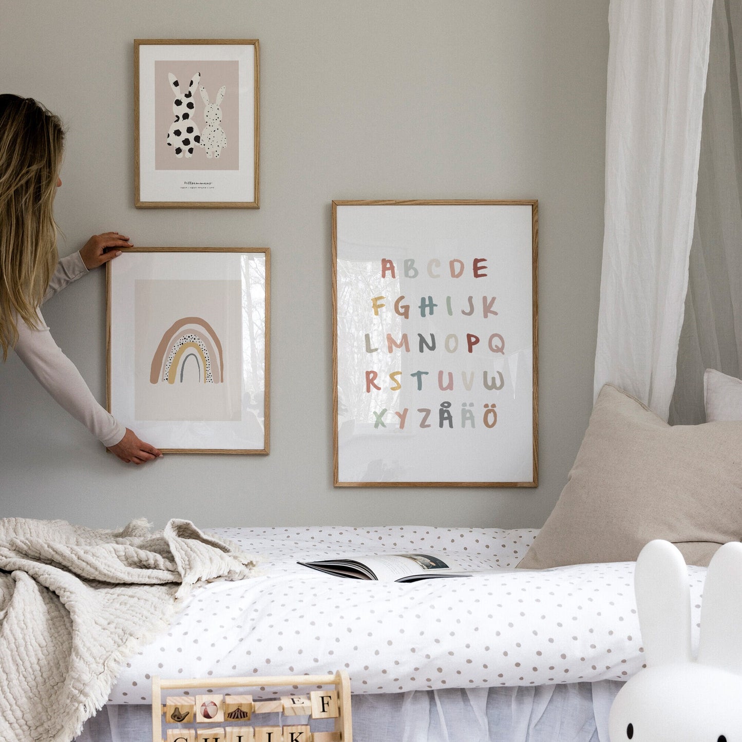 Små kaninkompisar rosa poster