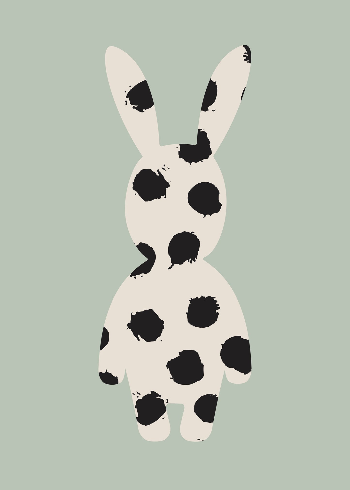 Fläckig kanin poster grön