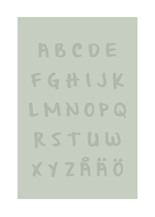 Alfabetet grön poster