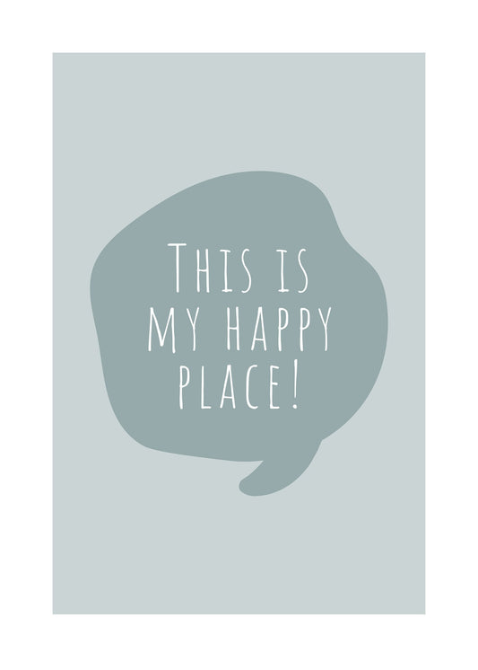 Happy place blå poster