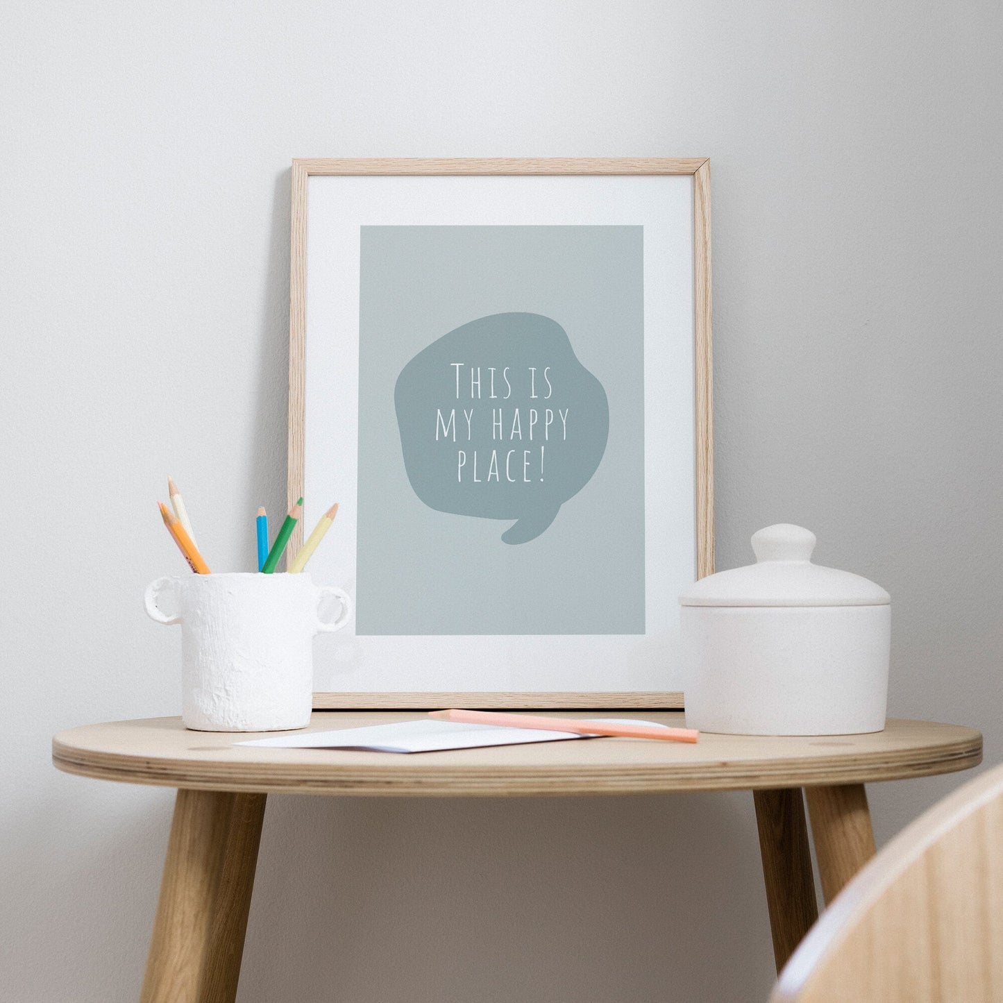 Happy place blå poster