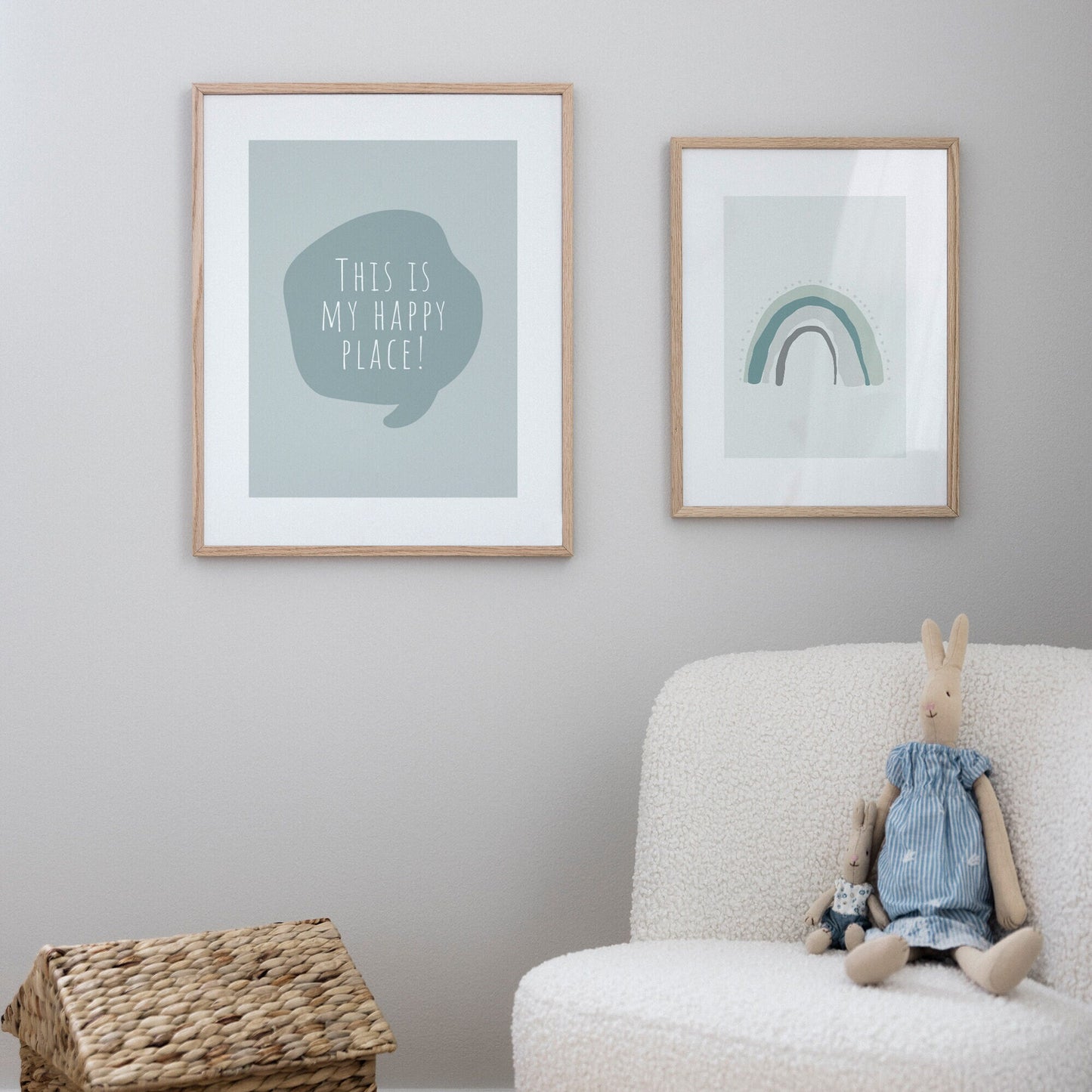 Happy place blå poster