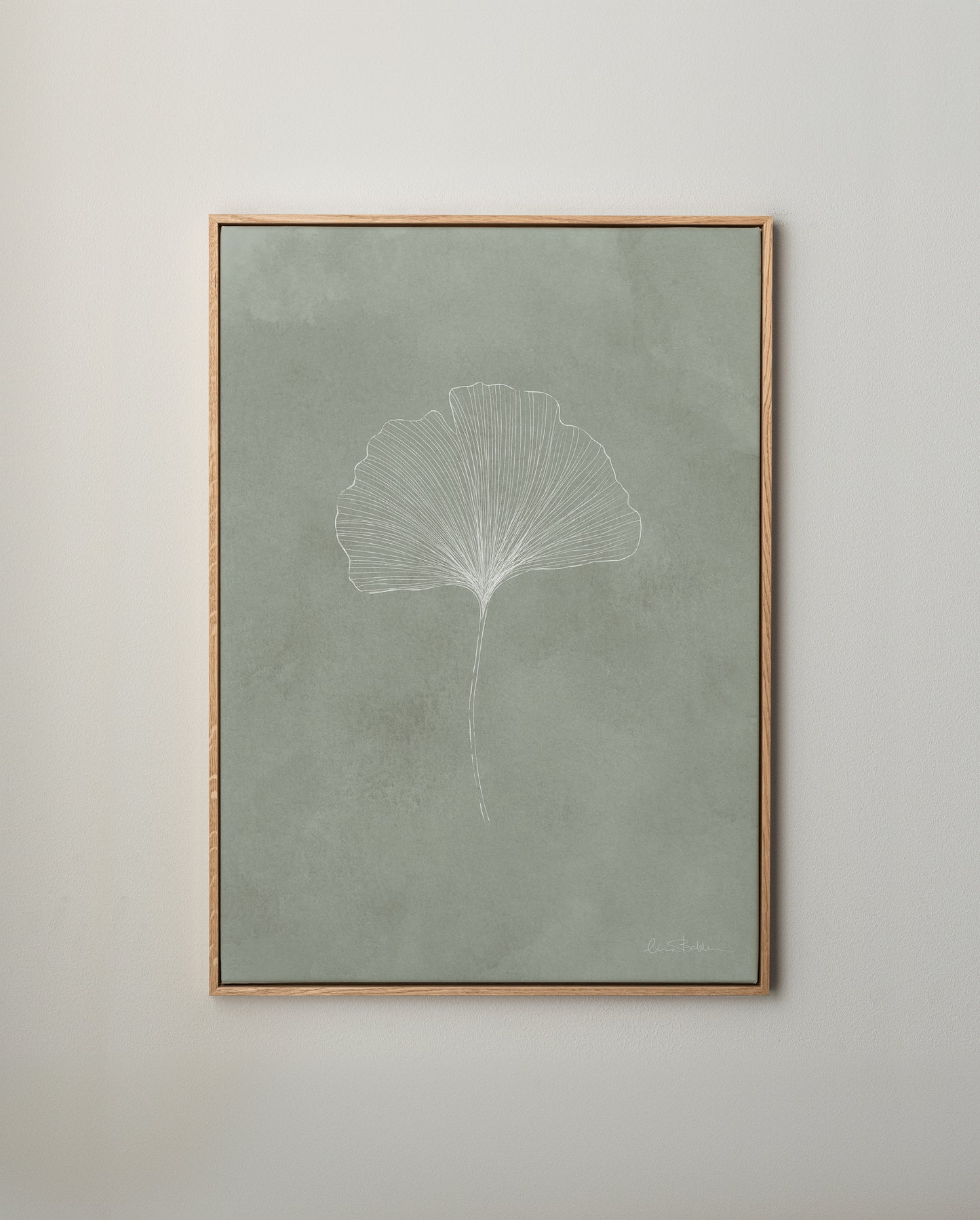 Ginkgo grön canvastavla