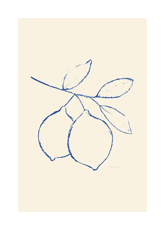 Blå Citroner Poster