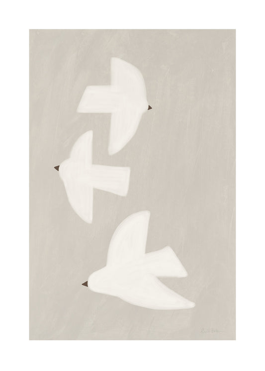 Tre fåglar poster