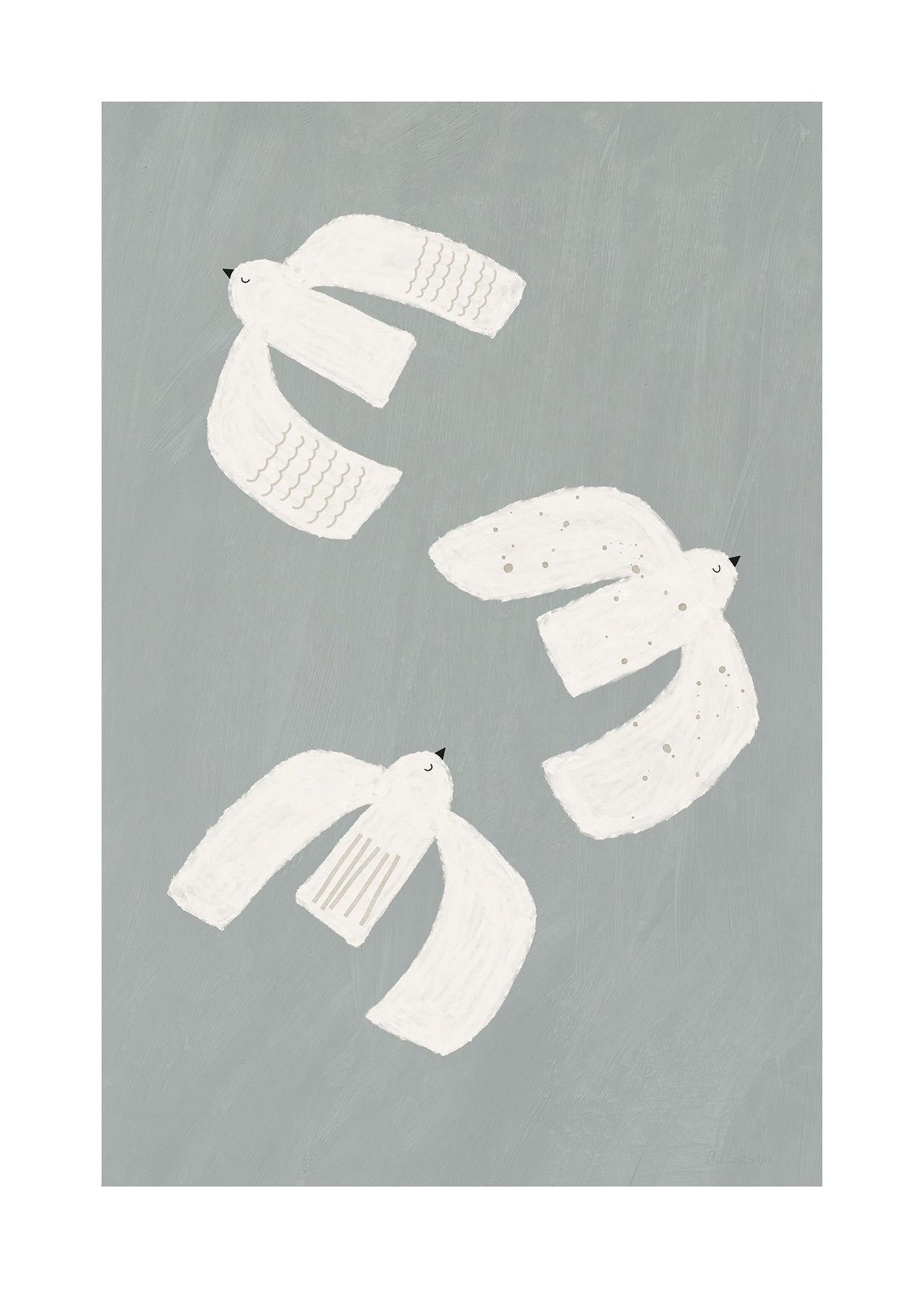 Tre små fåglar poster för barn