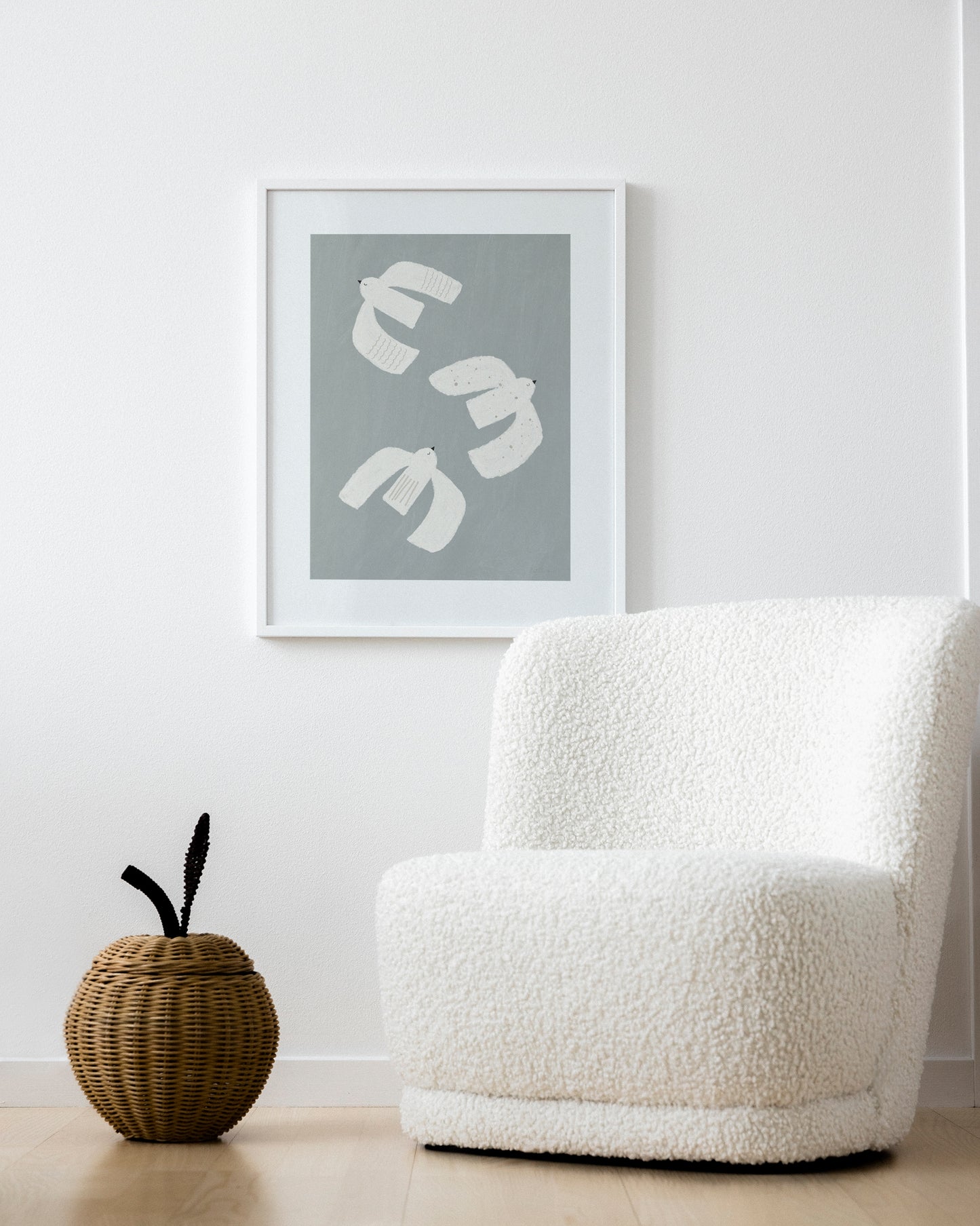 Tre små fåglar poster för barn