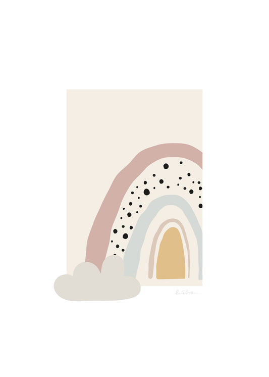 Regnbåge i pastell poster