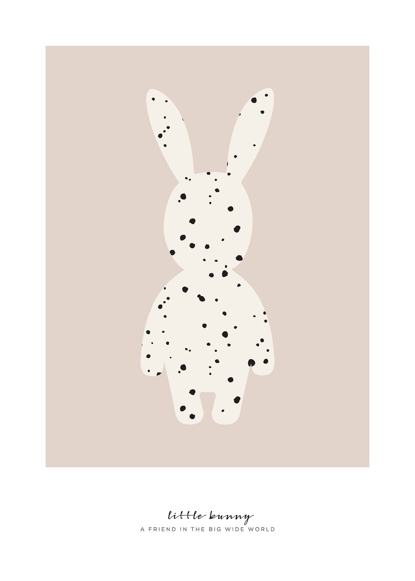 Small bunny dotted in pink poster