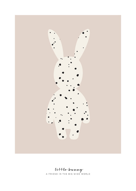 Small bunny dotted in pink poster