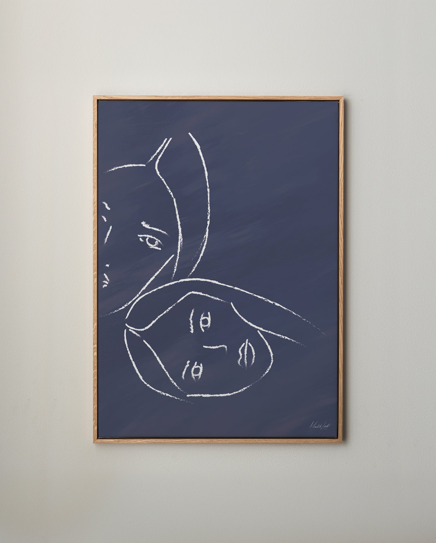 Trygghet blå canvastavla