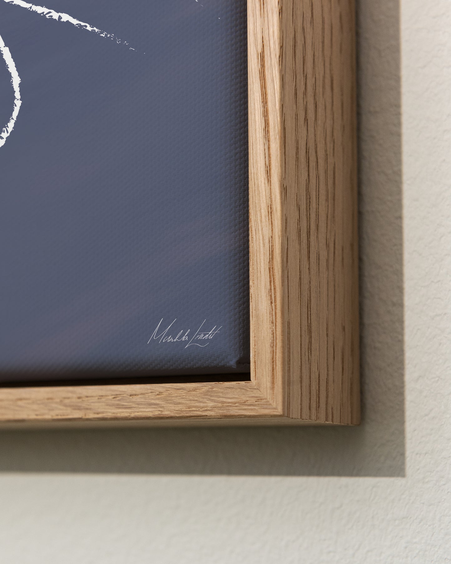 Trygghet blå canvastavla