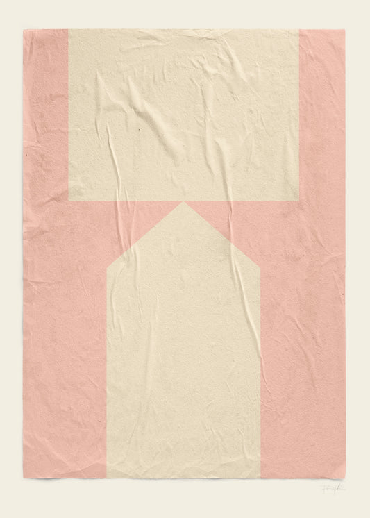 Shapes and wrinkles poster rosa